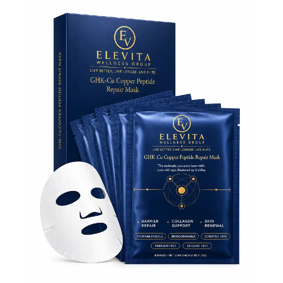 Caja de la mascarilla reparadora GHK-Cu de EleVita
