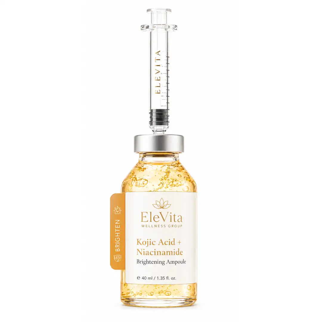 Envase del sérum de ácido kójico con niacinamida de EleVita