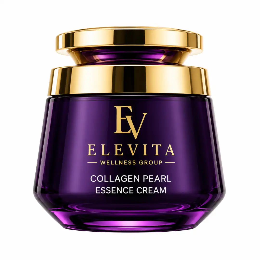 Envase de la crema esencia de perla y colágeno de EleVita